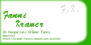 fanni kramer business card